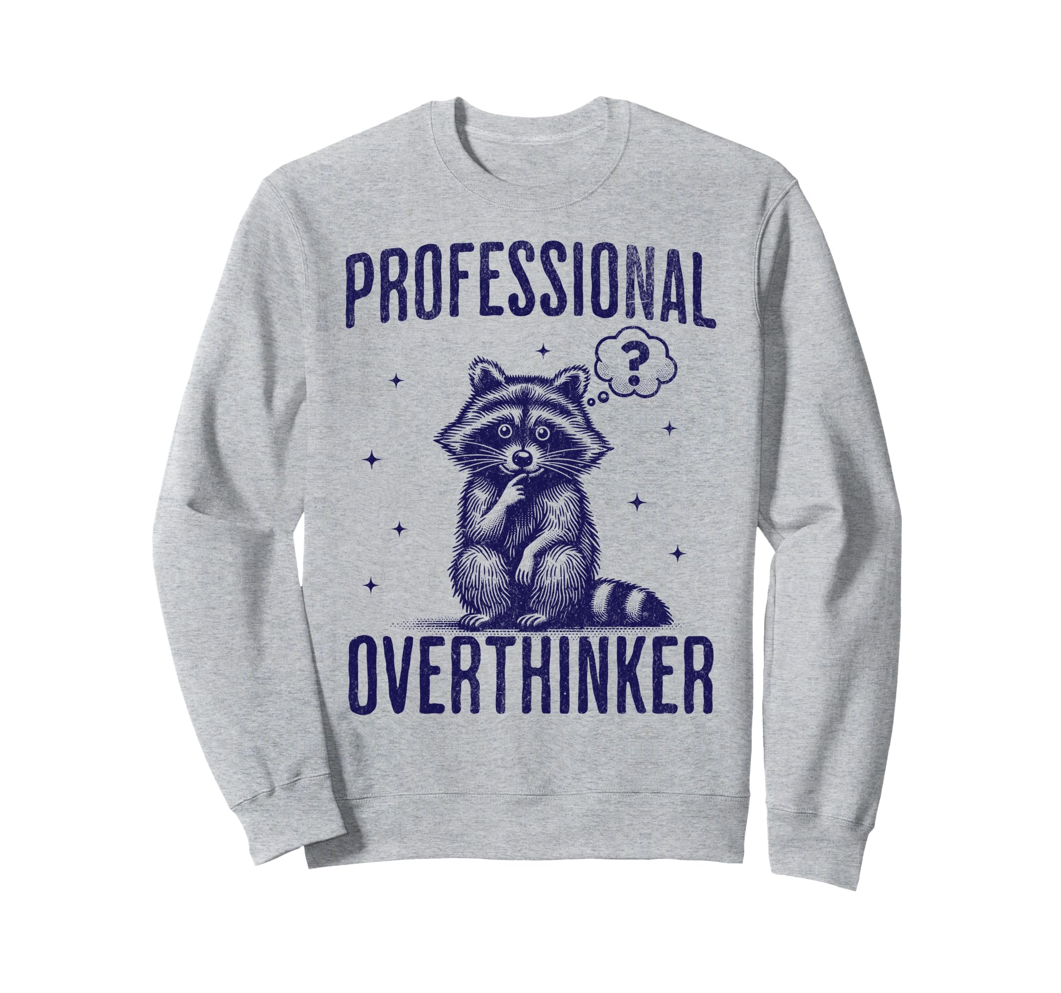 Professional Overthinker Raccoon Sweatshirt - Minimalist Print for Adults - T-Shirt, Sweatshirt, Hoodie