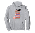 Funny Pet Books Cat Coffee Bookshelf Hoodie - Minimalist Print Unisex - T-Shirt, Sweatshirt, Hoodie
