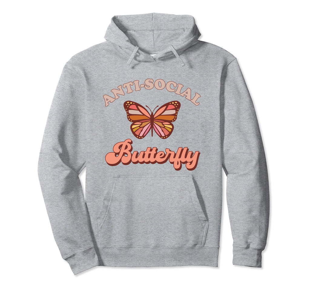 Antisocial Butterfly Anti Social Hoodie - Casual Everyday Wear Unisex - T-Shirt, Sweatshirt, Hoodie