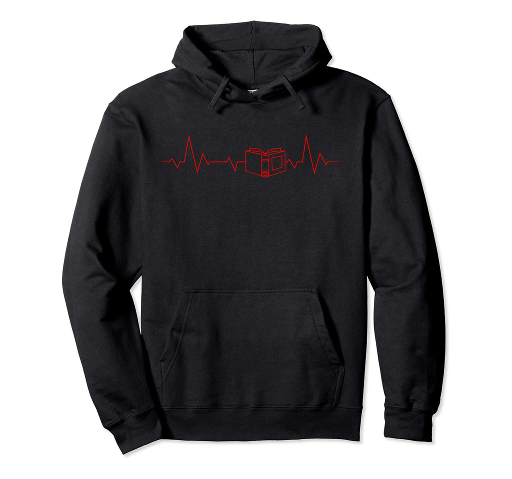 Book Heartbeat Literature Readers Funny Hoodie - Novelty Apparel Unisex - T-Shirt, Sweatshirt, Hoodie