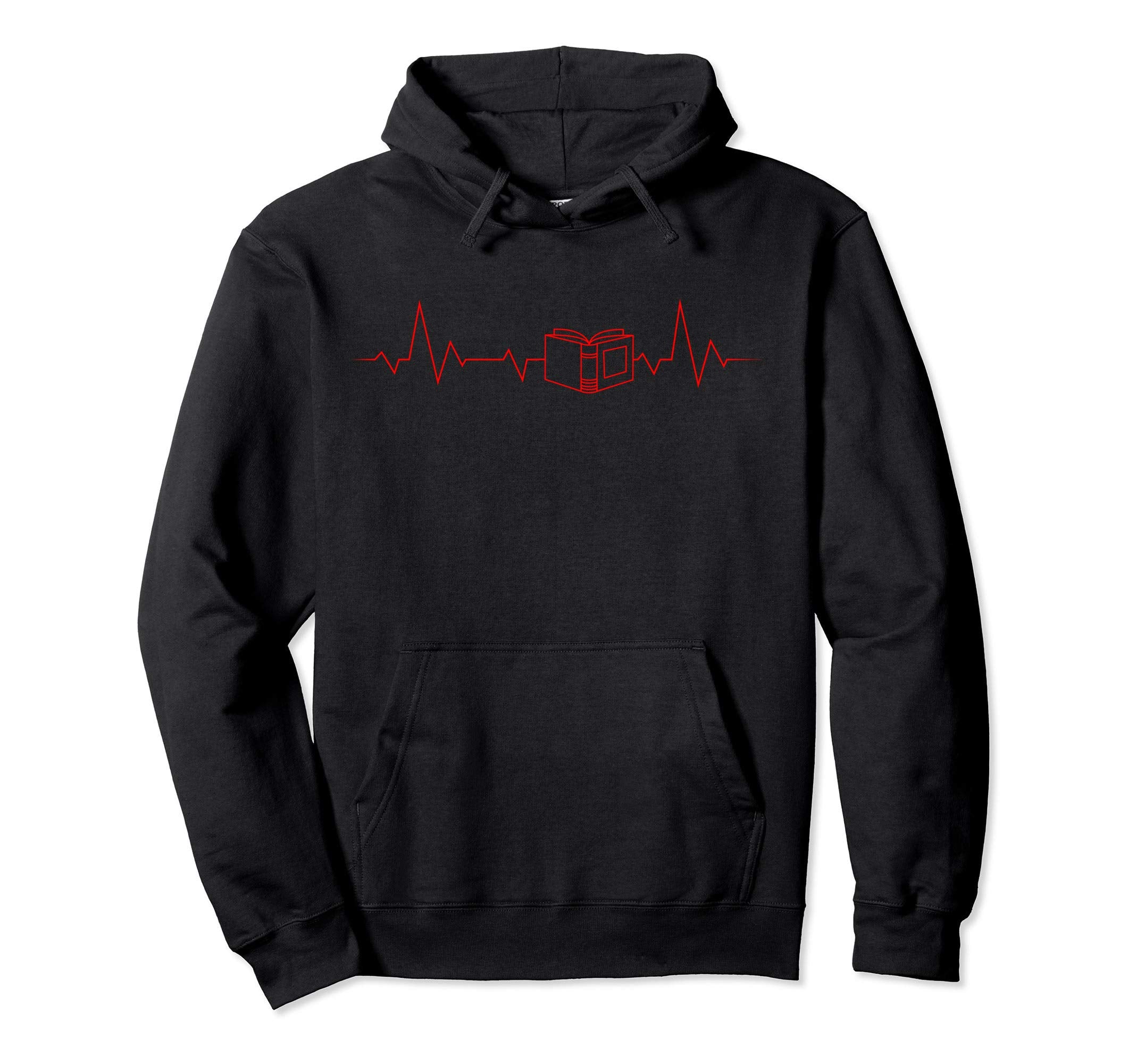 Book Heartbeat Literature Readers Funny Hoodie - Novelty Apparel Unisex - T-Shirt, Sweatshirt, Hoodie