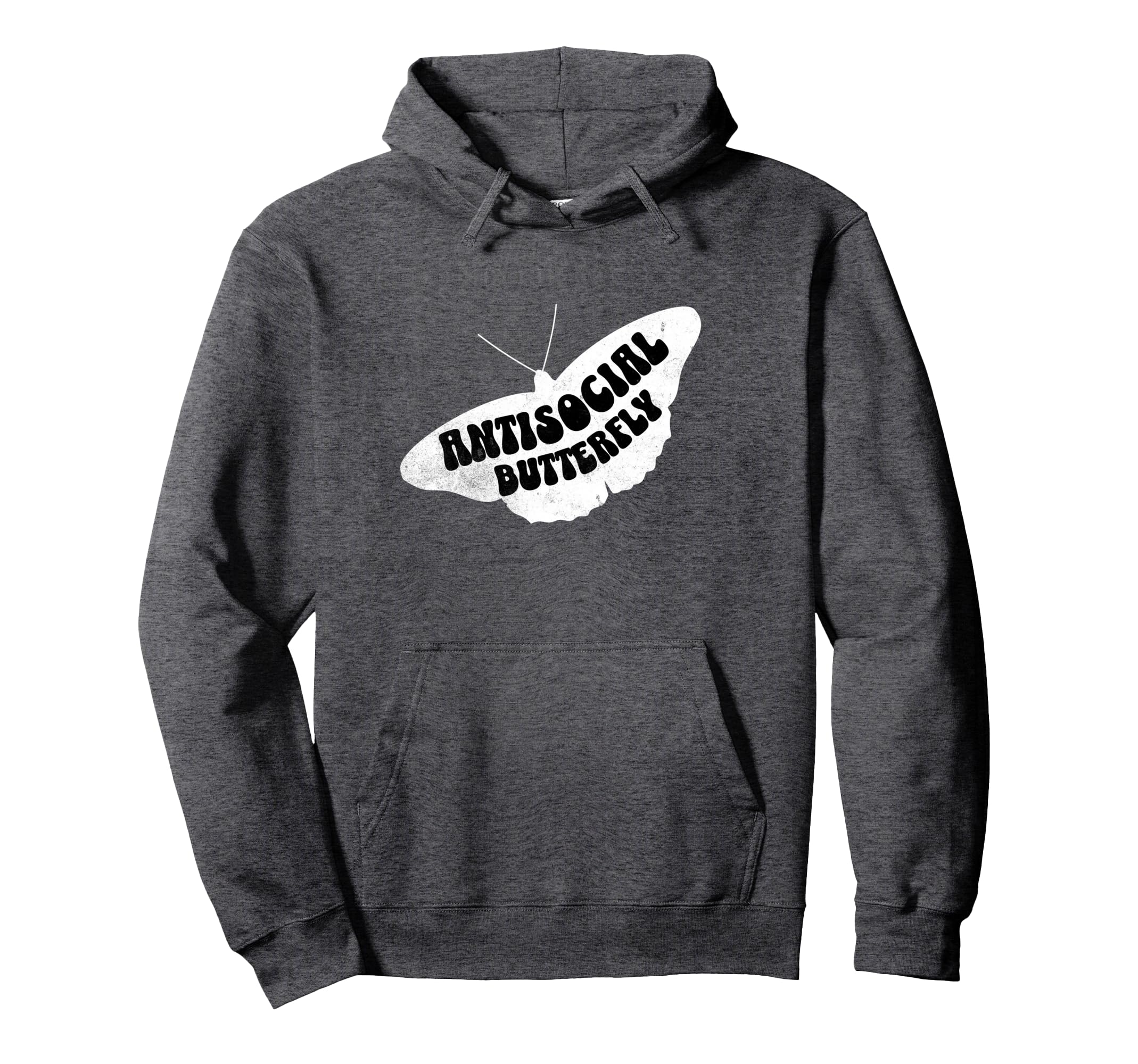 Antisocial Butterfly Social Anxiety Hoodie - Casual Everyday Wear Men Women - T-Shirt, Sweatshirt, Hoodie