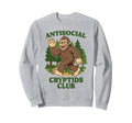 Antisocial Cryptids Club Bigfoot Mascot Sweatshirt - Trendy Graphic Unisex - T-Shirt, Sweatshirt, Hoodie