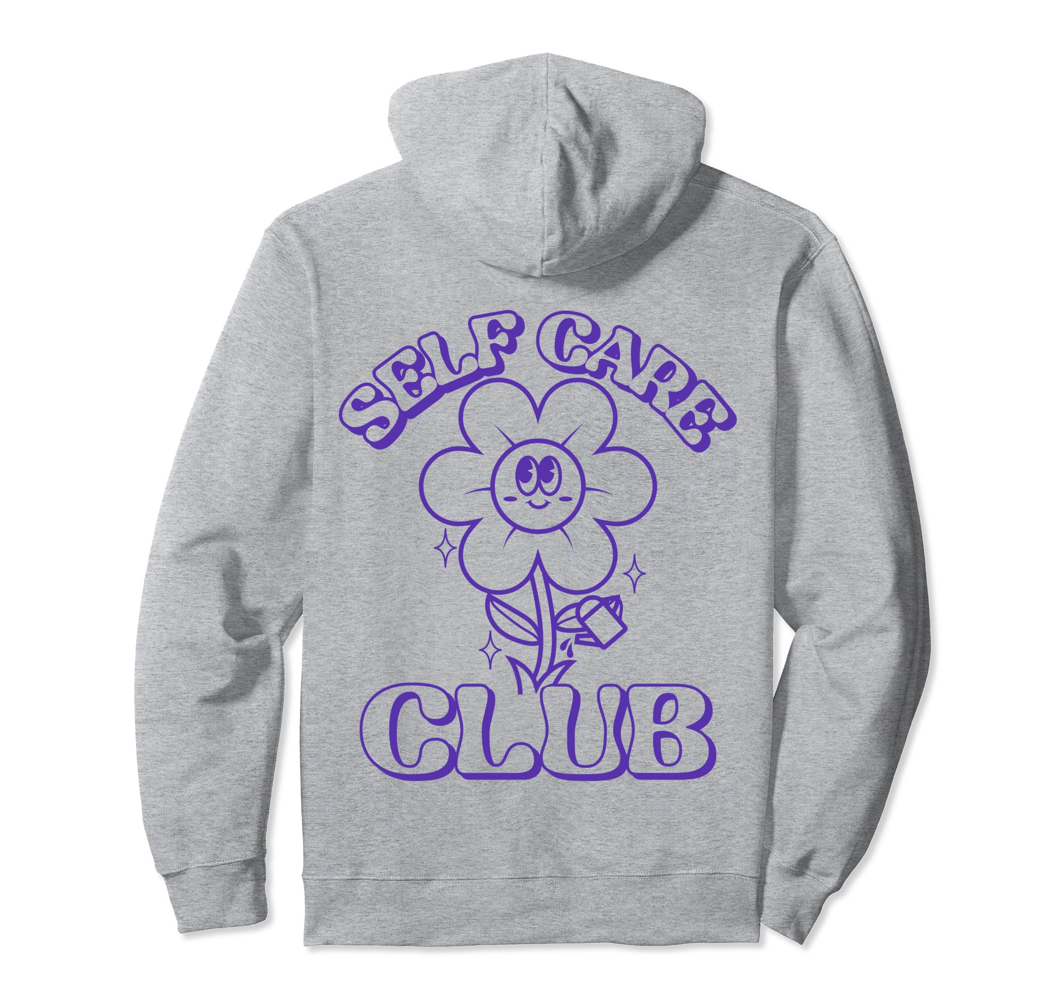 Self Care Club 90S Flower Self Love Hoodie - Fun Novelty Design for Adults - T-Shirt, Sweatshirt, Hoodie