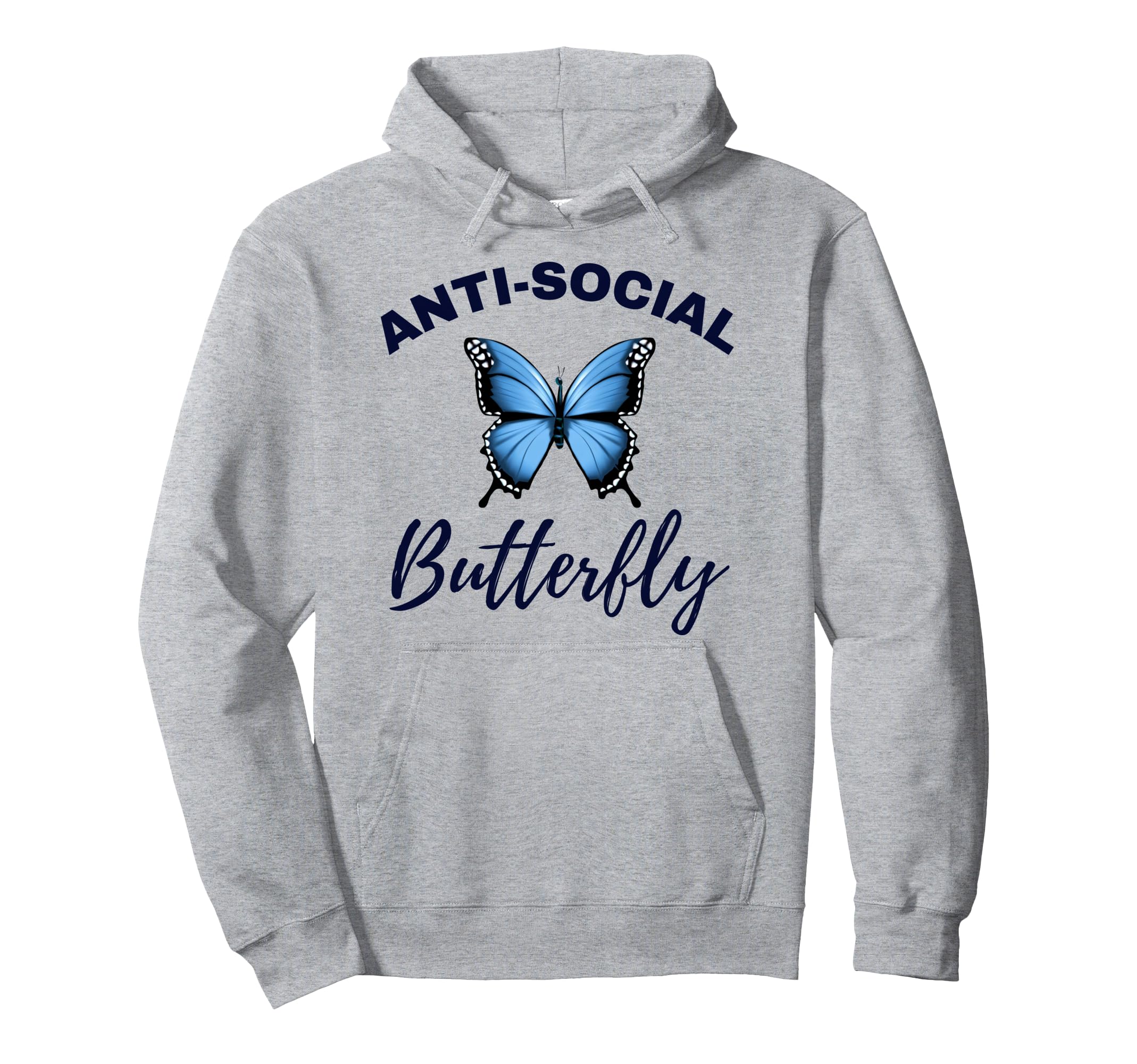 Anti Social Butterfly Funny Wallflower Hoodie - Graphic Print for Adults - T-Shirt, Sweatshirt, Hoodie