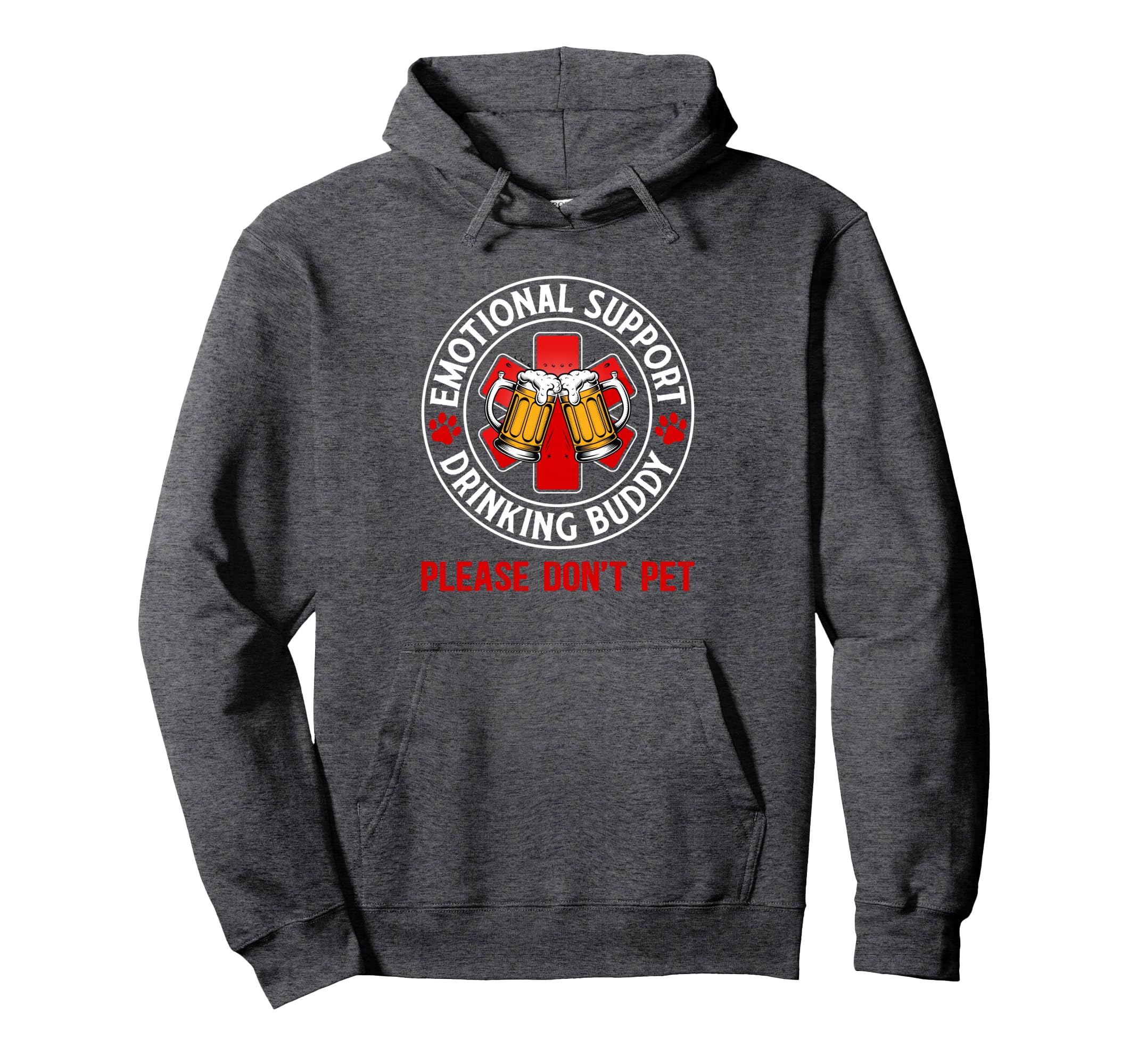 Funny Drinking Emotional Support Drinking Hoodie - Unique Graphic Unisex - T-Shirt, Sweatshirt, Hoodie
