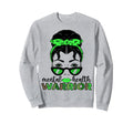 Mental Health Warrior Messy Bun Sweatshirt - Unique Graphic Men Women - T-Shirt, Sweatshirt, Hoodie