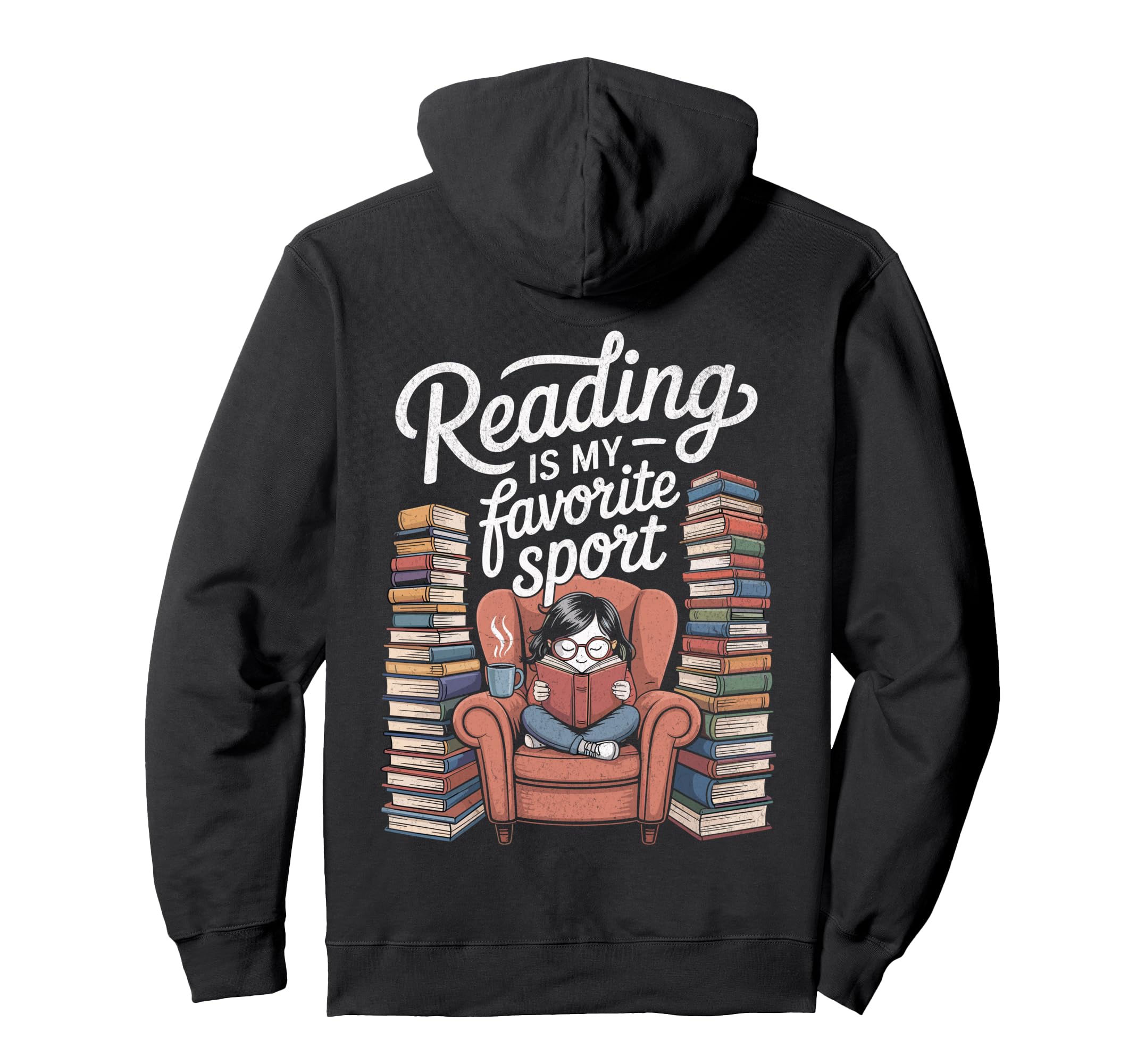 Reading Is My Favorite Sport Book Hoodie - Streetwear Style for Adults - T-Shirt, Sweatshirt, Hoodie