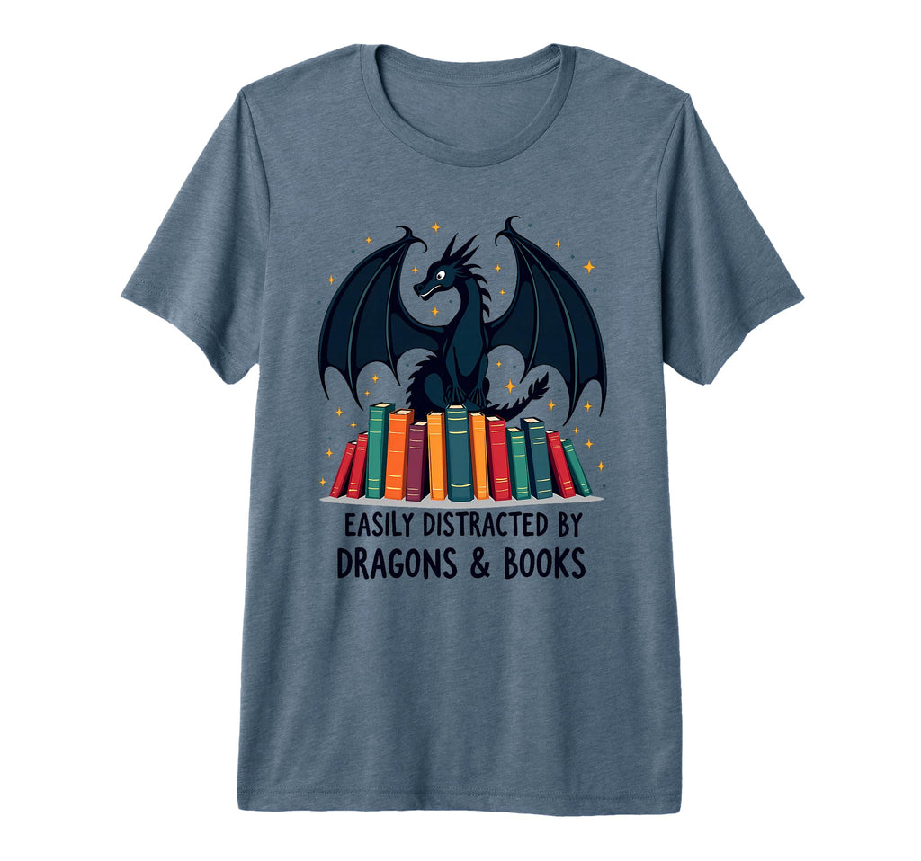 Reading Lover Easily Distracted Dragons T-Shirt - Unique Graphic Unisex - T-Shirt, Sweatshirt, Hoodie
