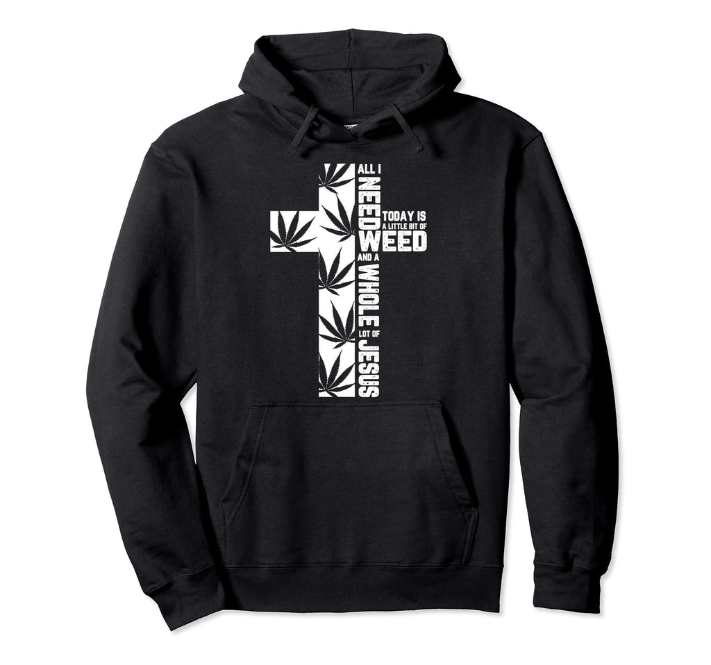 Weed Marijuana Cross Jesus Christian Hoodie - Novelty Apparel for Adults - T-Shirt, Sweatshirt, Hoodie