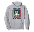 Cats And Books Are My Passion Cat Hoodie - Casual Everyday Wear Men Women - T-Shirt, Sweatshirt, Hoodie