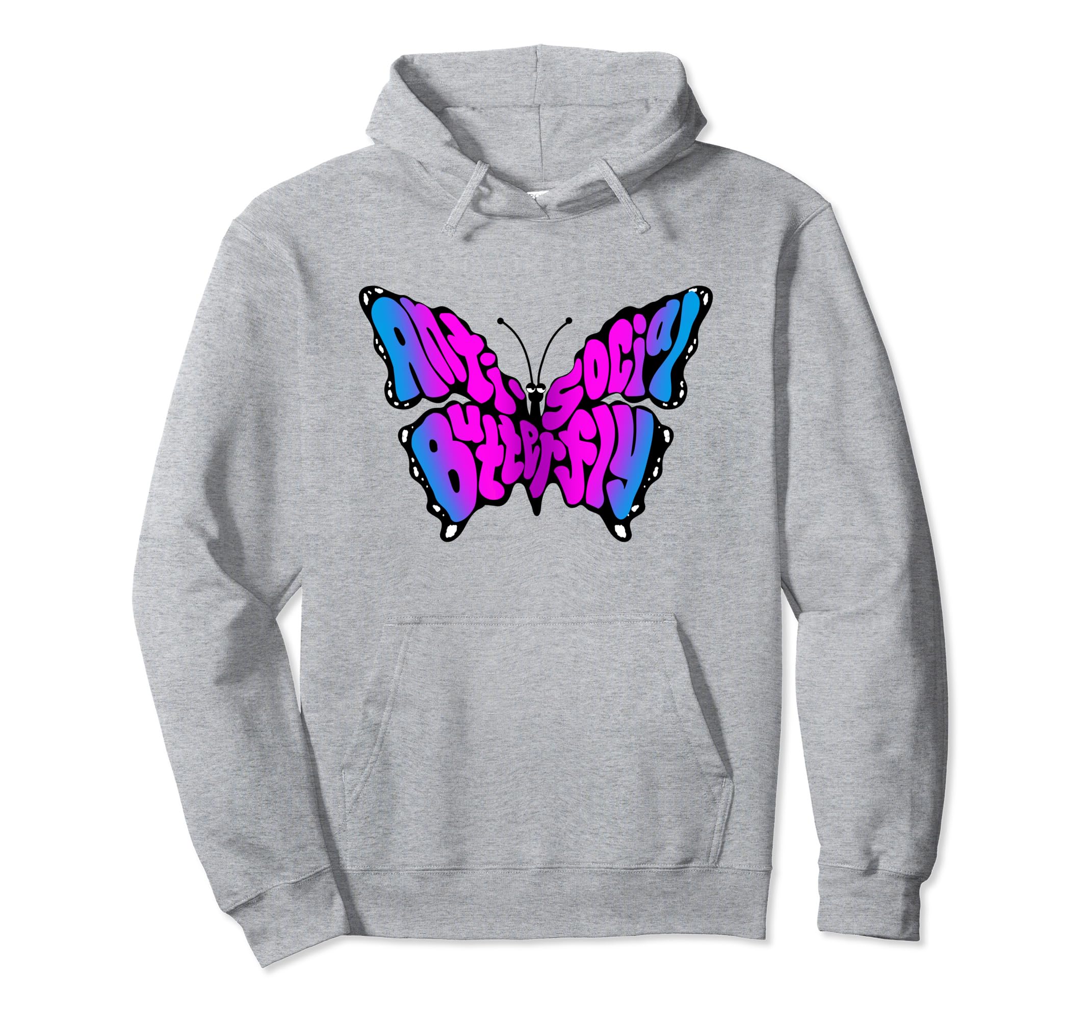 Anti Social Butterfly Beautiful Hoodie - Custom Art Print for Adults - T-Shirt, Sweatshirt, Hoodie