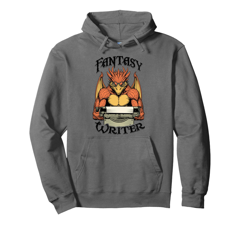 Fantasy Writer Funny Book Dragon Hoodie - Fun Novelty Design Men Women - T-Shirt, Sweatshirt, Hoodie