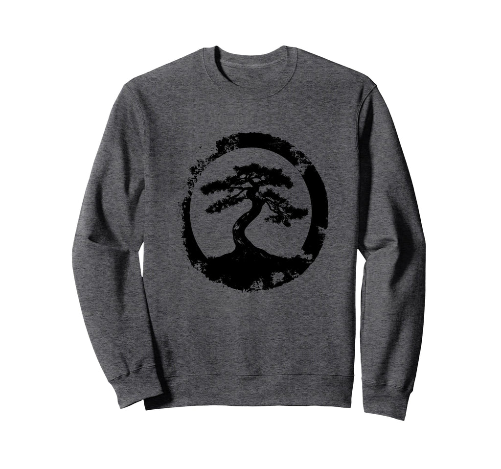 Bonsai Tree Silhouette Enso Circle Sweatshirt - Novelty Apparel Men Women - T-Shirt, Sweatshirt, Hoodie