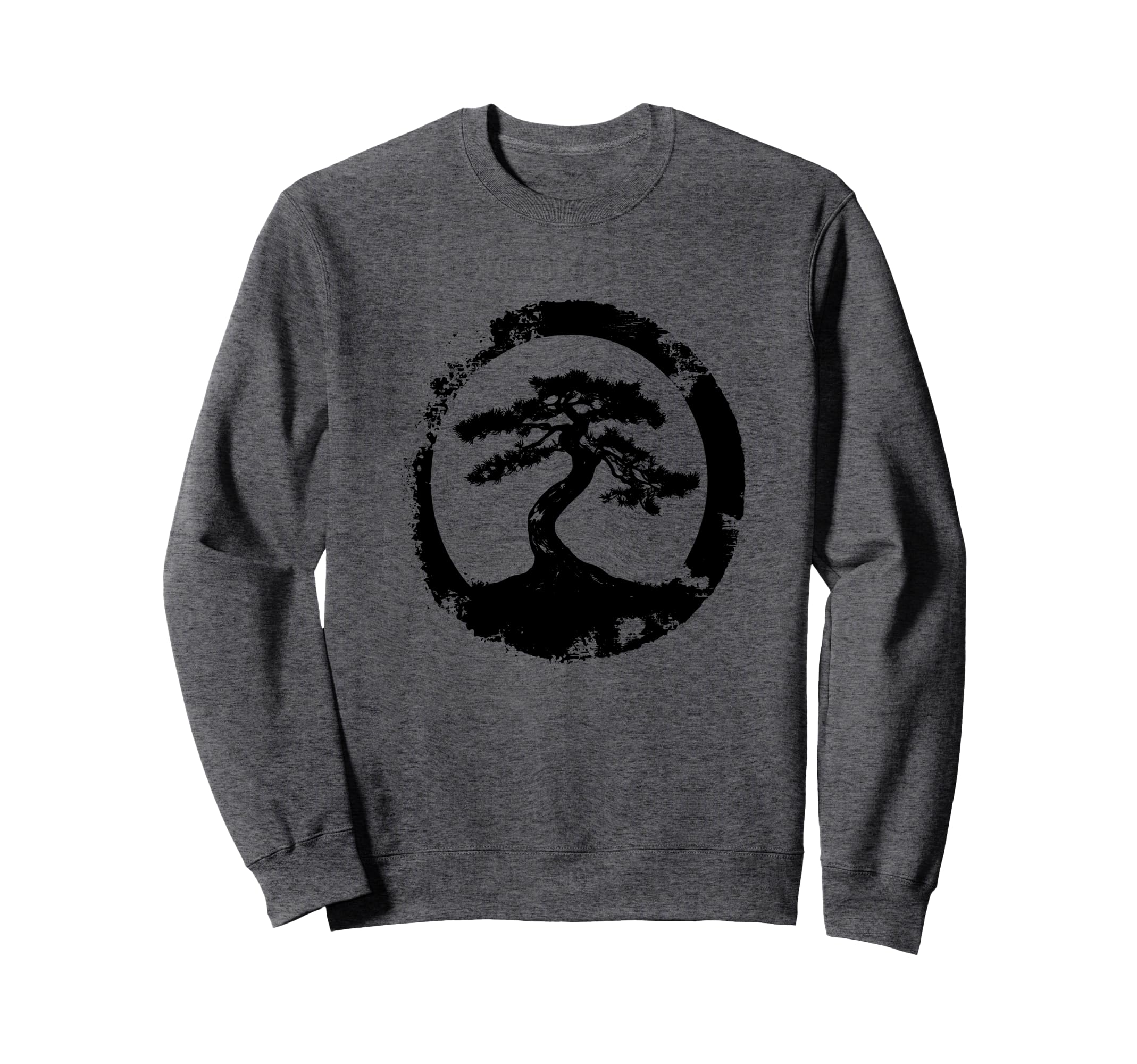 Bonsai Tree Silhouette Enso Circle Sweatshirt - Novelty Apparel Men Women - T-Shirt, Sweatshirt, Hoodie