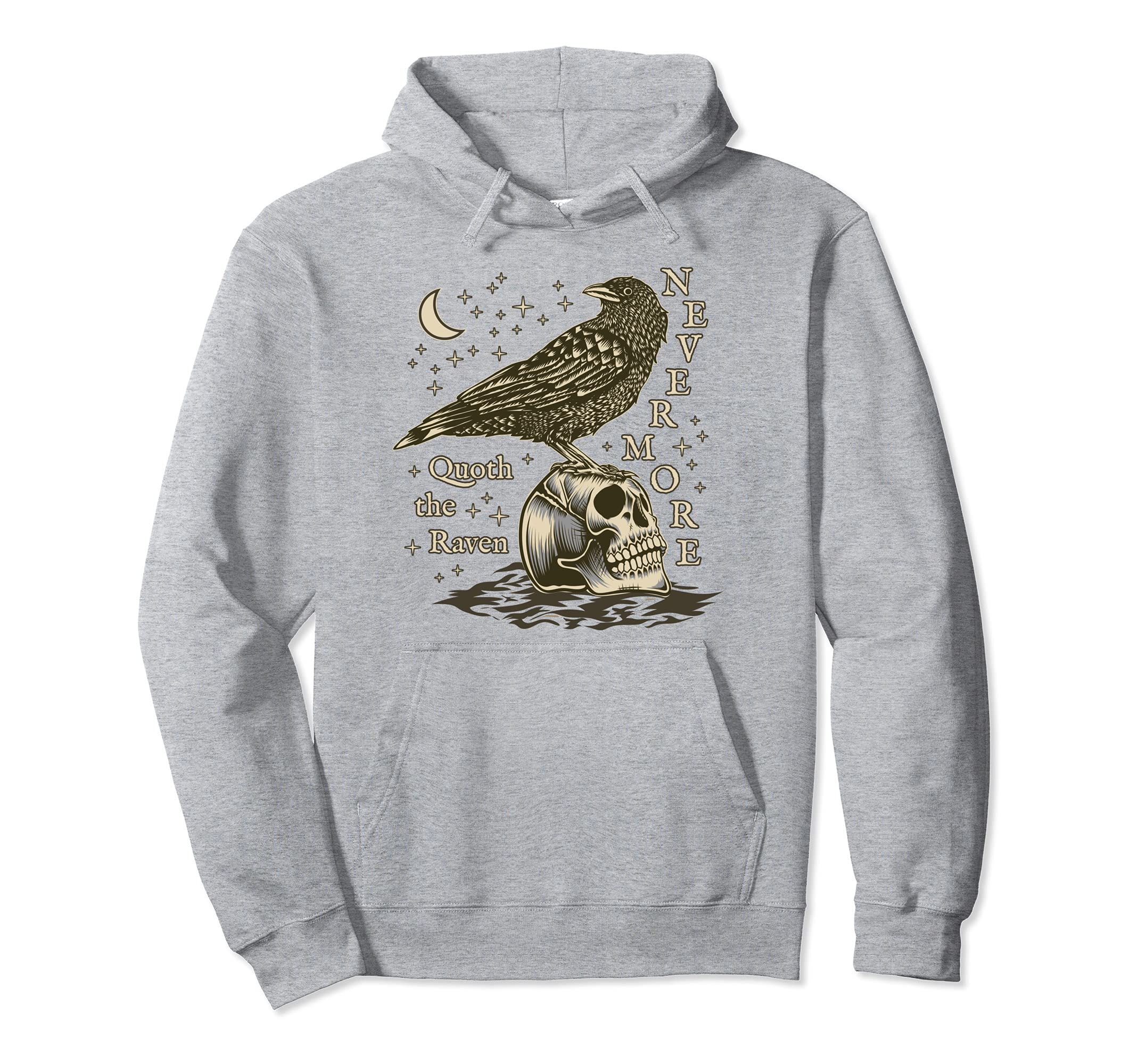 Nevermore Raven Edgar Allan Poe Dark Hoodie - Custom Art Print Unisex - T-Shirt, Sweatshirt, Hoodie