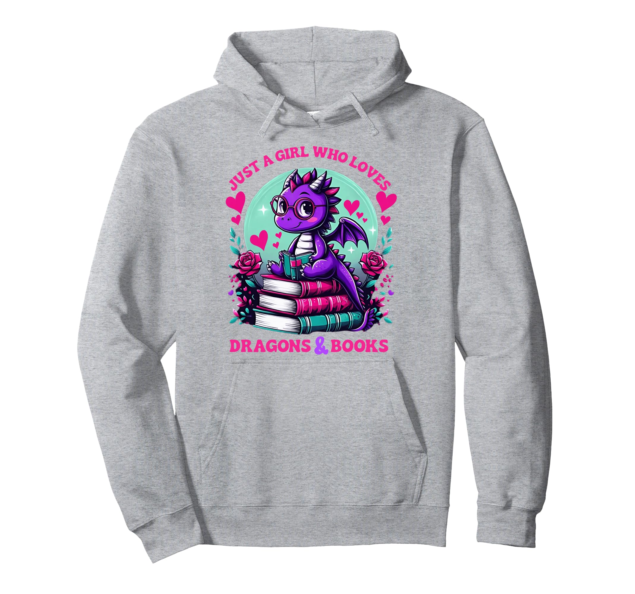 Just Who Loves Dragons And Books Dragon Hoodie - Unique Graphic Unisex - T-Shirt, Sweatshirt, Hoodie