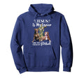 Jesus Is My Savior Are My Therapy Pitbull Hoodie - Graphic Print Men Women - T-Shirt, Sweatshirt, Hoodie