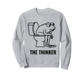Funny Minimalist Frog Thinker Meme Sweatshirt - Minimalist Print Unisex - T-Shirt, Sweatshirt, Hoodie