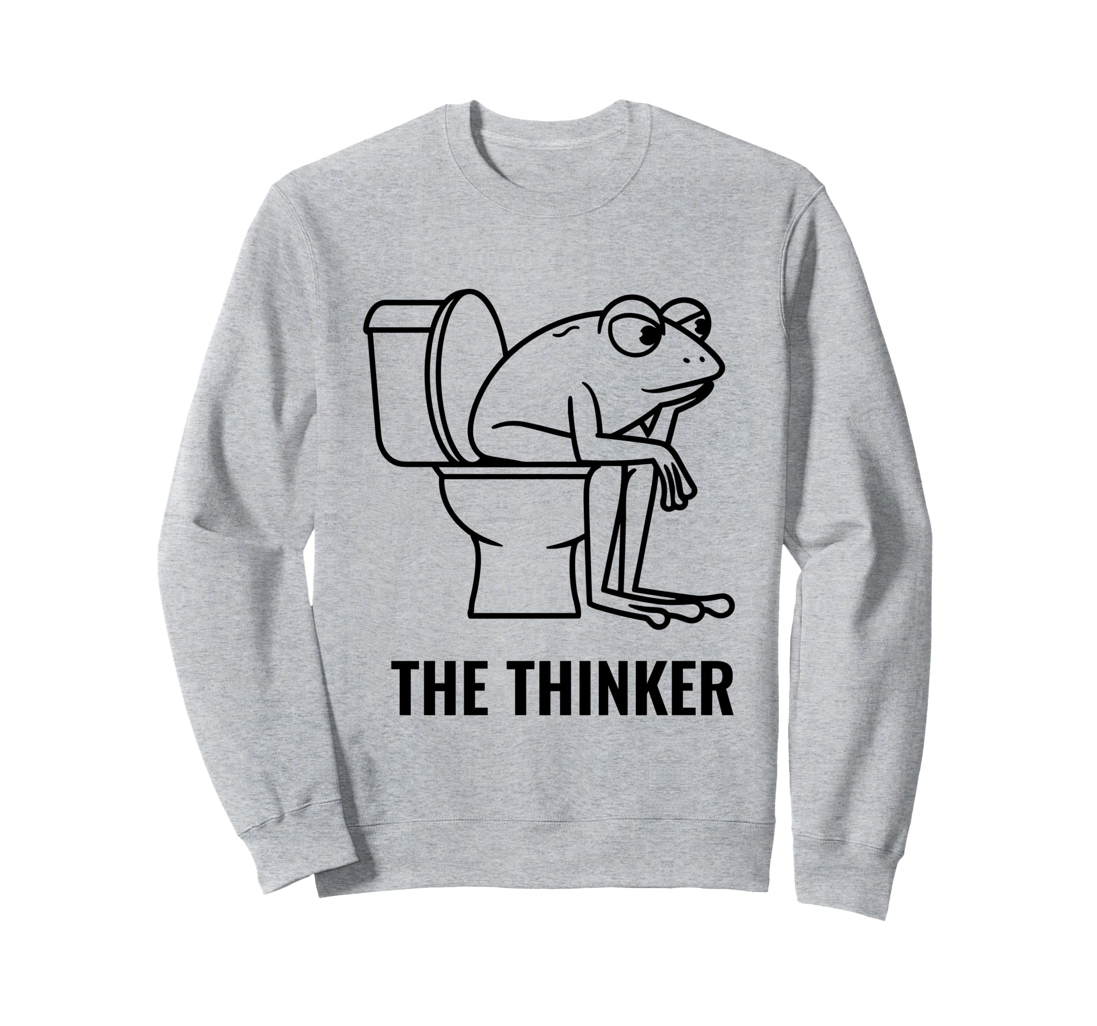 Funny Minimalist Frog Thinker Meme Sweatshirt - Minimalist Print Unisex - T-Shirt, Sweatshirt, Hoodie