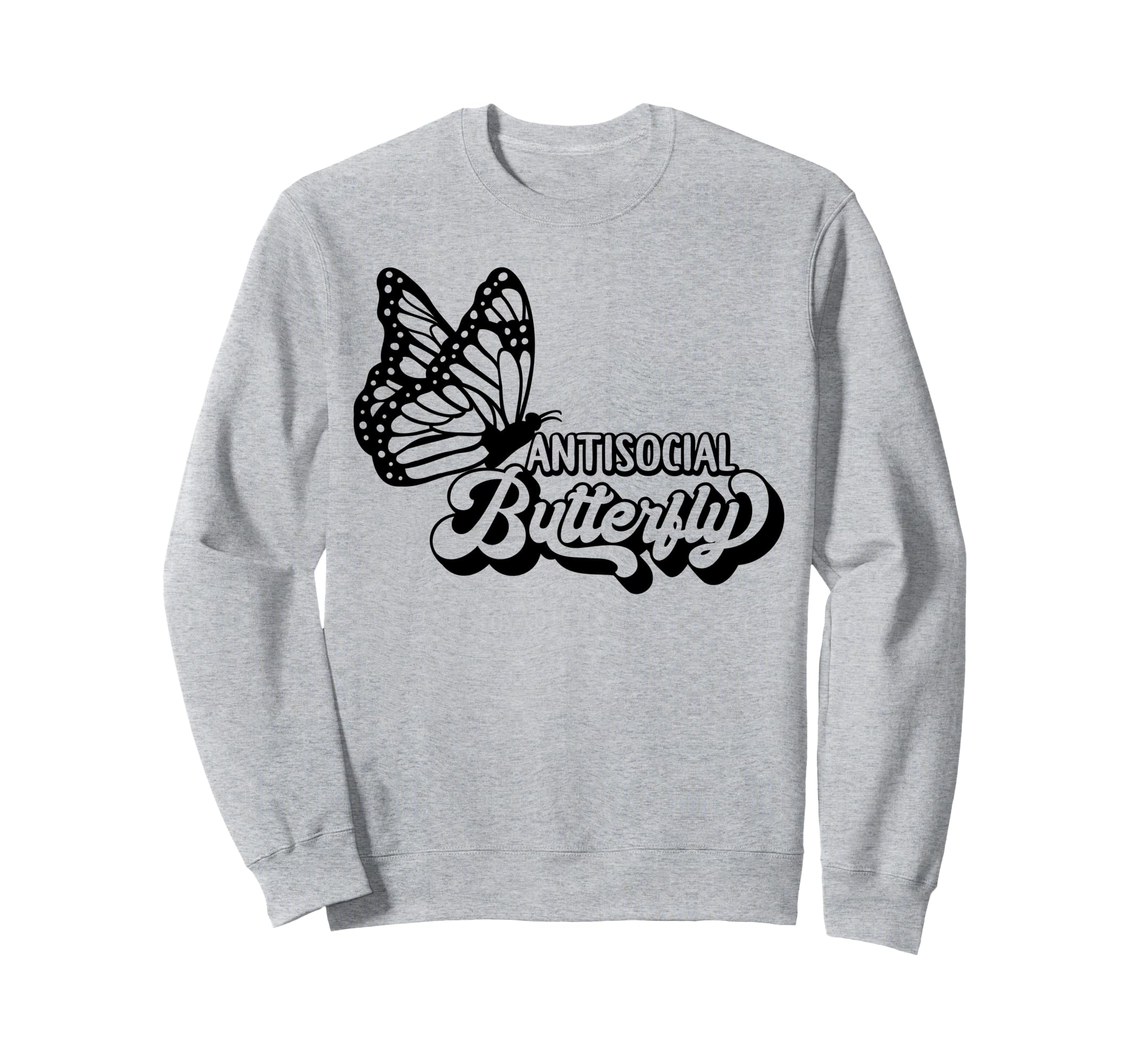 Antisocial Butterfly Sweatshirt - Minimalist Print Men Women - T-Shirt, Sweatshirt, Hoodie