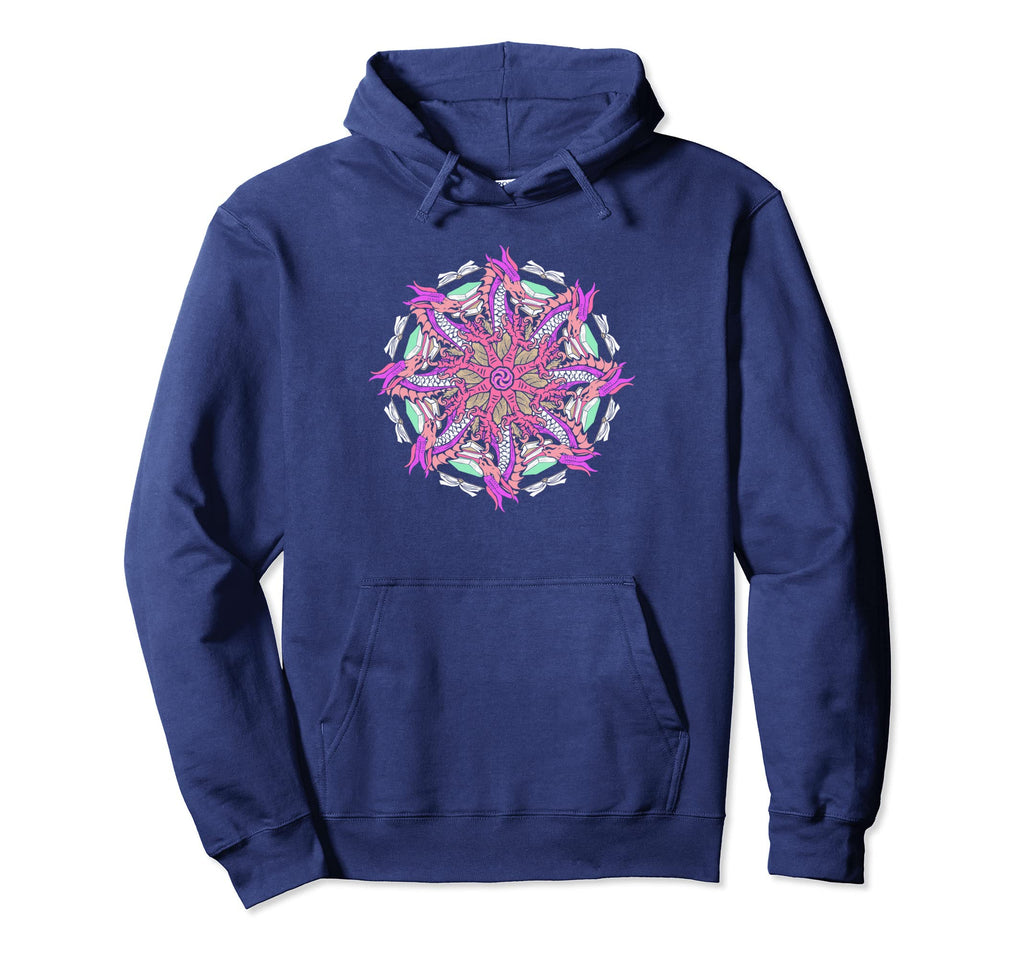 Dragons Books Mandala Artistic Fire Hoodie - Graphic Print for Adults - T-Shirt, Sweatshirt, Hoodie