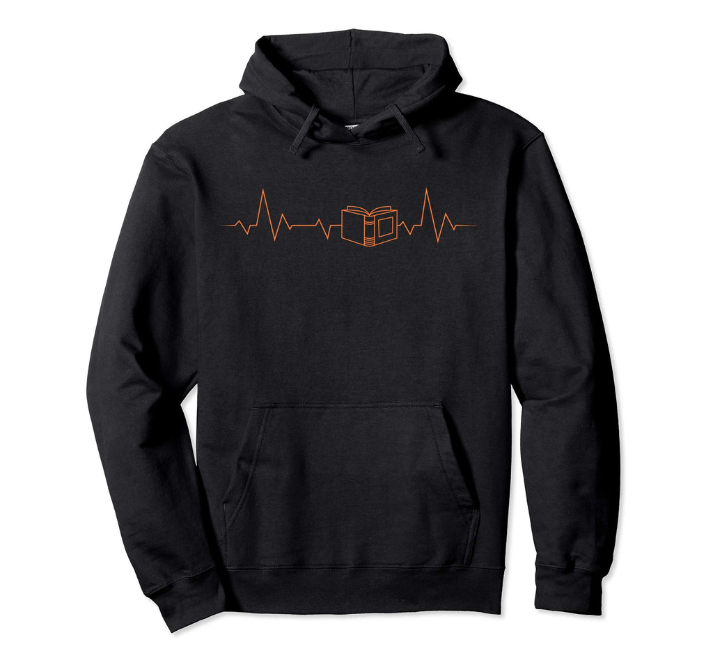 Book Heartbeat Literature Readers Hoodie - Fun Novelty Design for Adults - T-Shirt, Sweatshirt, Hoodie