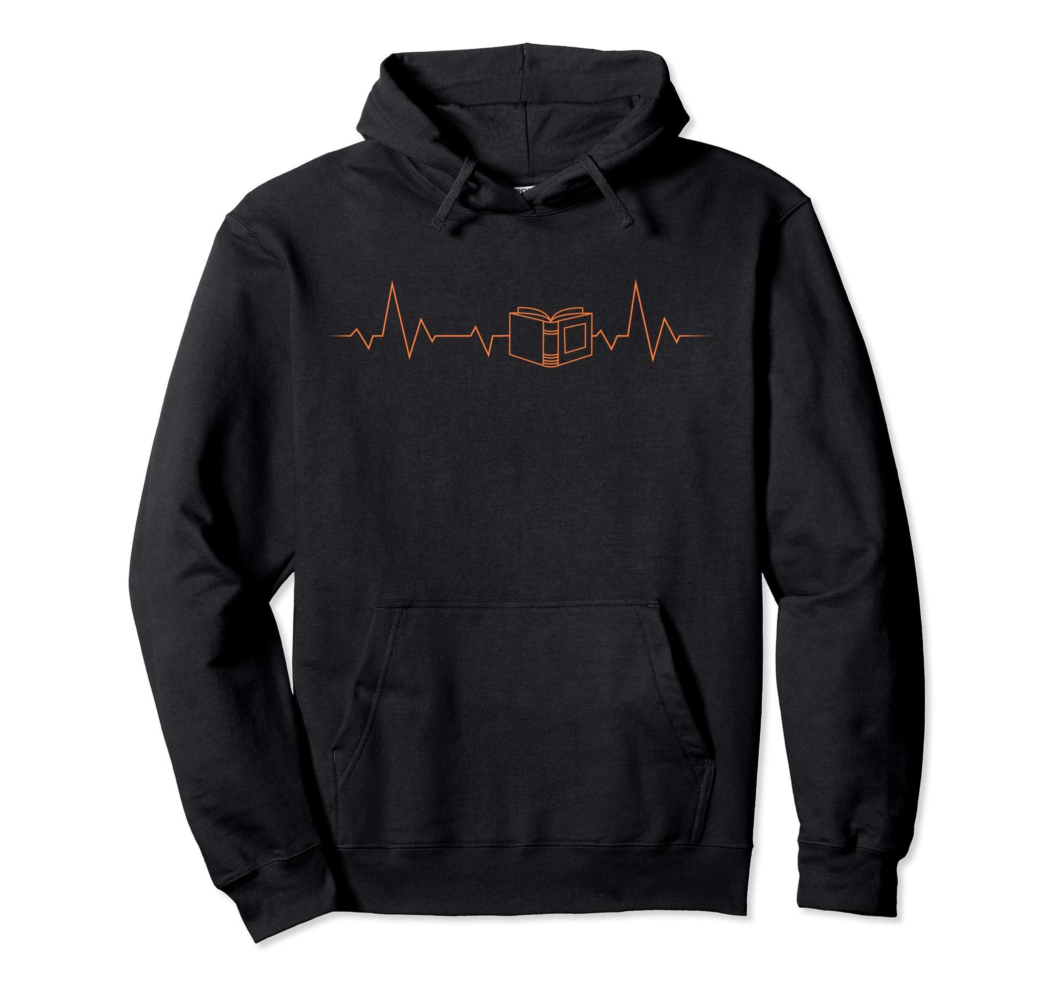 Book Heartbeat Literature Readers Hoodie - Fun Novelty Design for Adults - T-Shirt, Sweatshirt, Hoodie