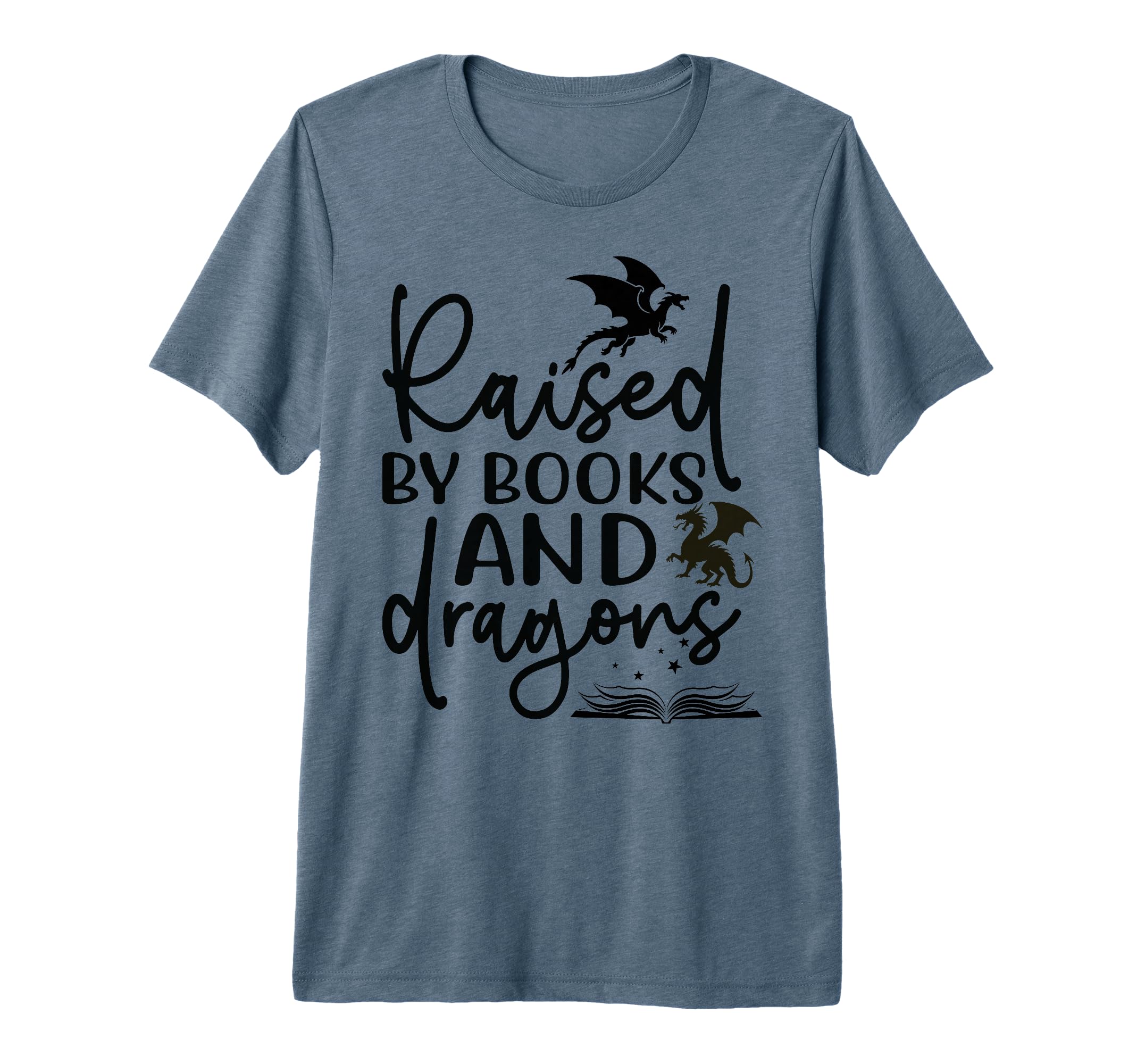 Raised Books And Dragons Fantasy Book T-Shirt - Novelty Apparel Men Women - T-Shirt, Sweatshirt, Hoodie