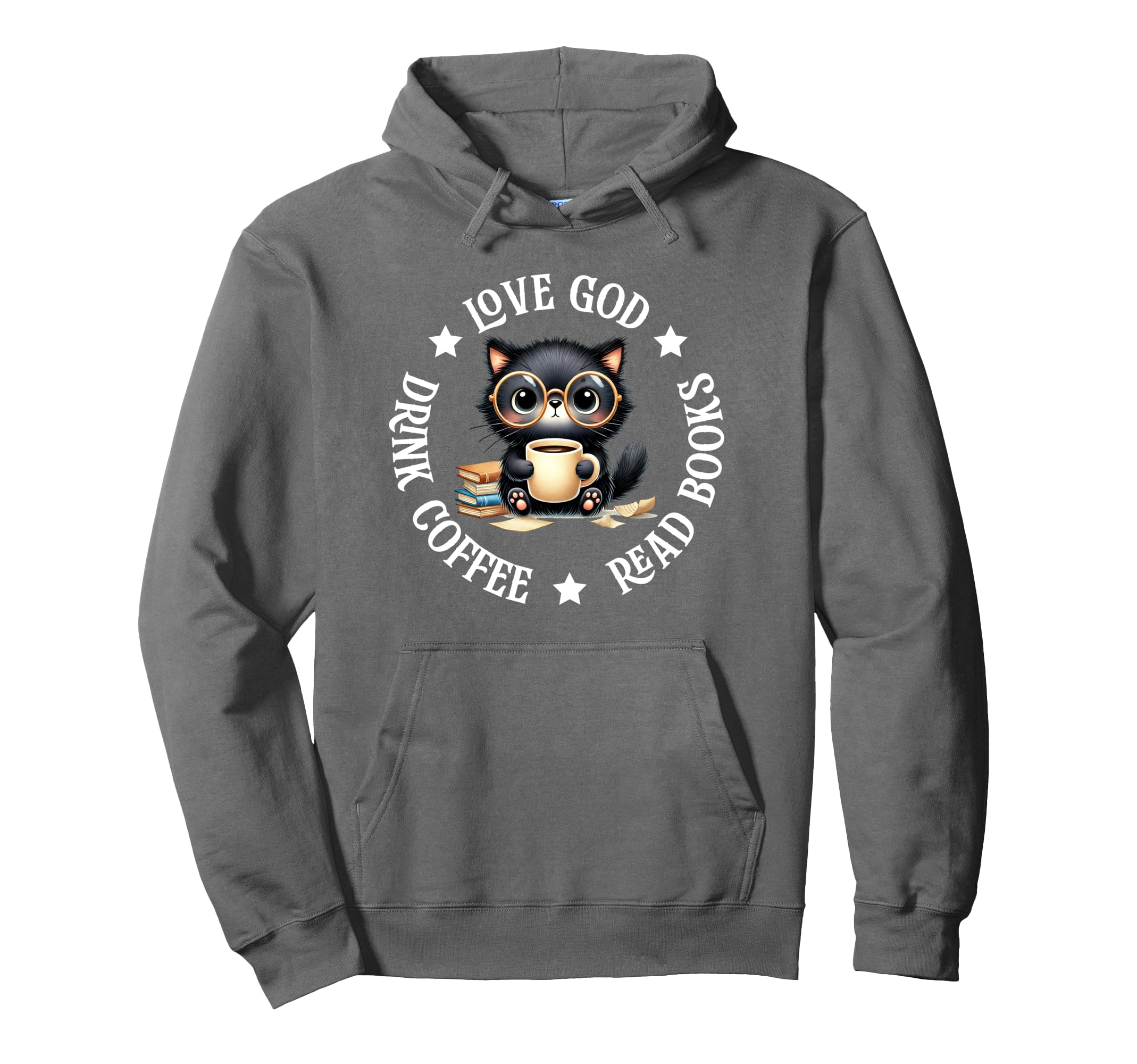 Love God Drink Coffee Read Books Lovers Hoodie - Aesthetic Graphic Unisex - T-Shirt, Sweatshirt, Hoodie