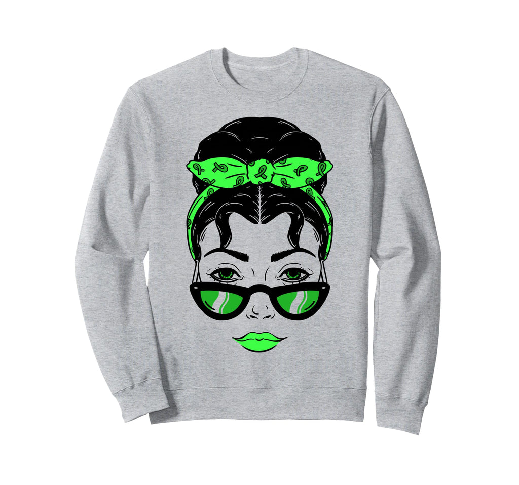 Mental Health Warrior Messy Bun Sweatshirt - Fun Novelty Design for Adults - T-Shirt, Sweatshirt, Hoodie