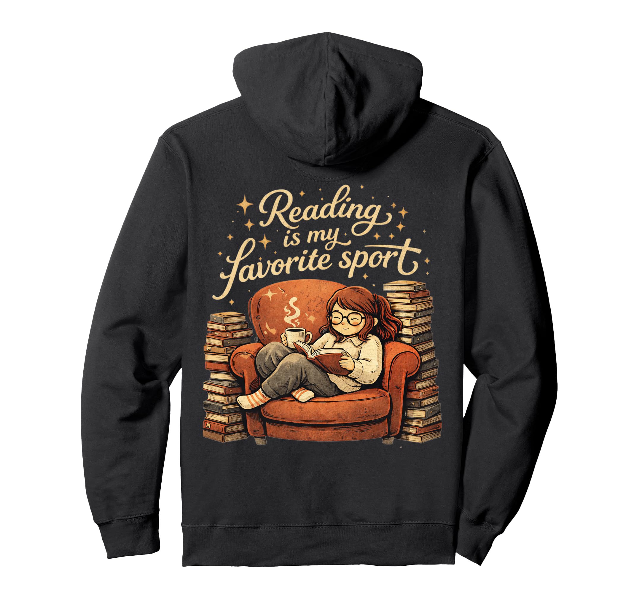 Reading Is My Favorite Sport Book Hoodie - Fun Novelty Design for Adults - T-Shirt, Sweatshirt, Hoodie