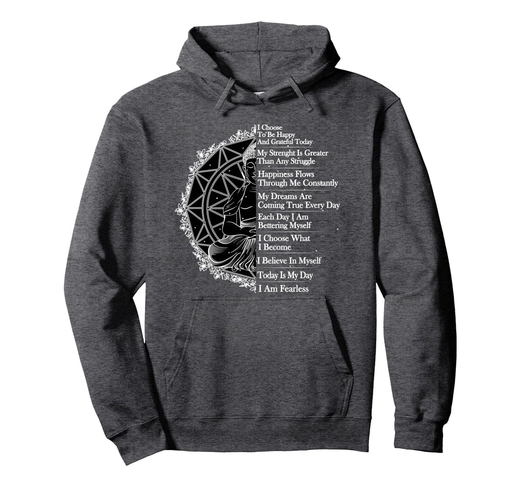 Positive Affirmation Mantra Buddha Hoodie - Minimalist Print Men Women - T-Shirt, Sweatshirt, Hoodie