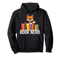 Book Nerd Fox Animal Lovers Funny Hoodie - Custom Art Print for Adults - T-Shirt, Sweatshirt, Hoodie
