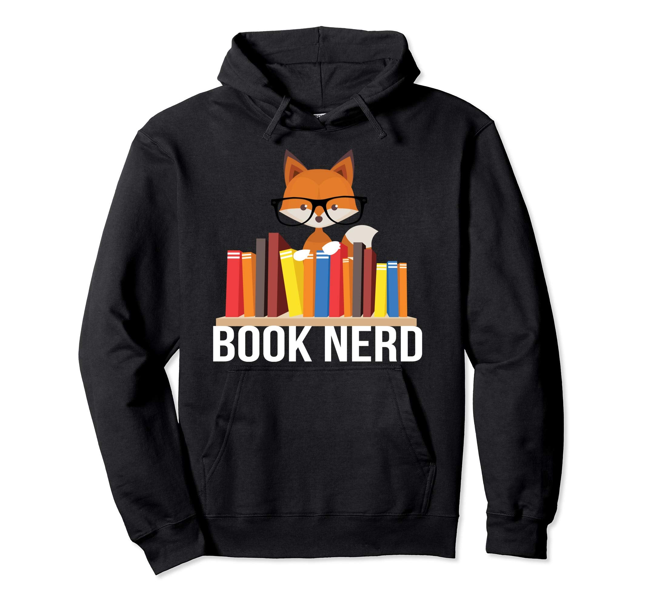 Book Nerd Fox Animal Lovers Funny Hoodie - Custom Art Print for Adults - T-Shirt, Sweatshirt, Hoodie