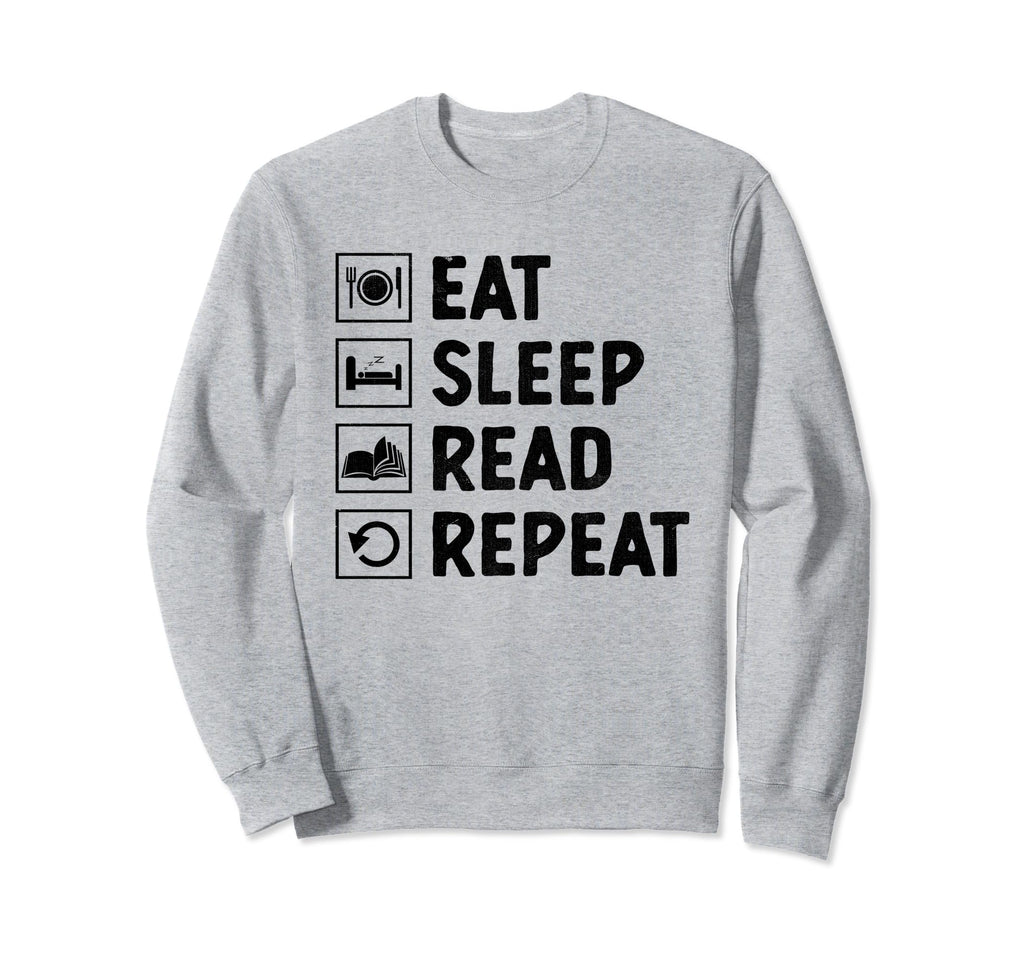 Eat Sleep Read Repeat Book Sweatshirt - Minimalist Print for Adults - T-Shirt, Sweatshirt, Hoodie