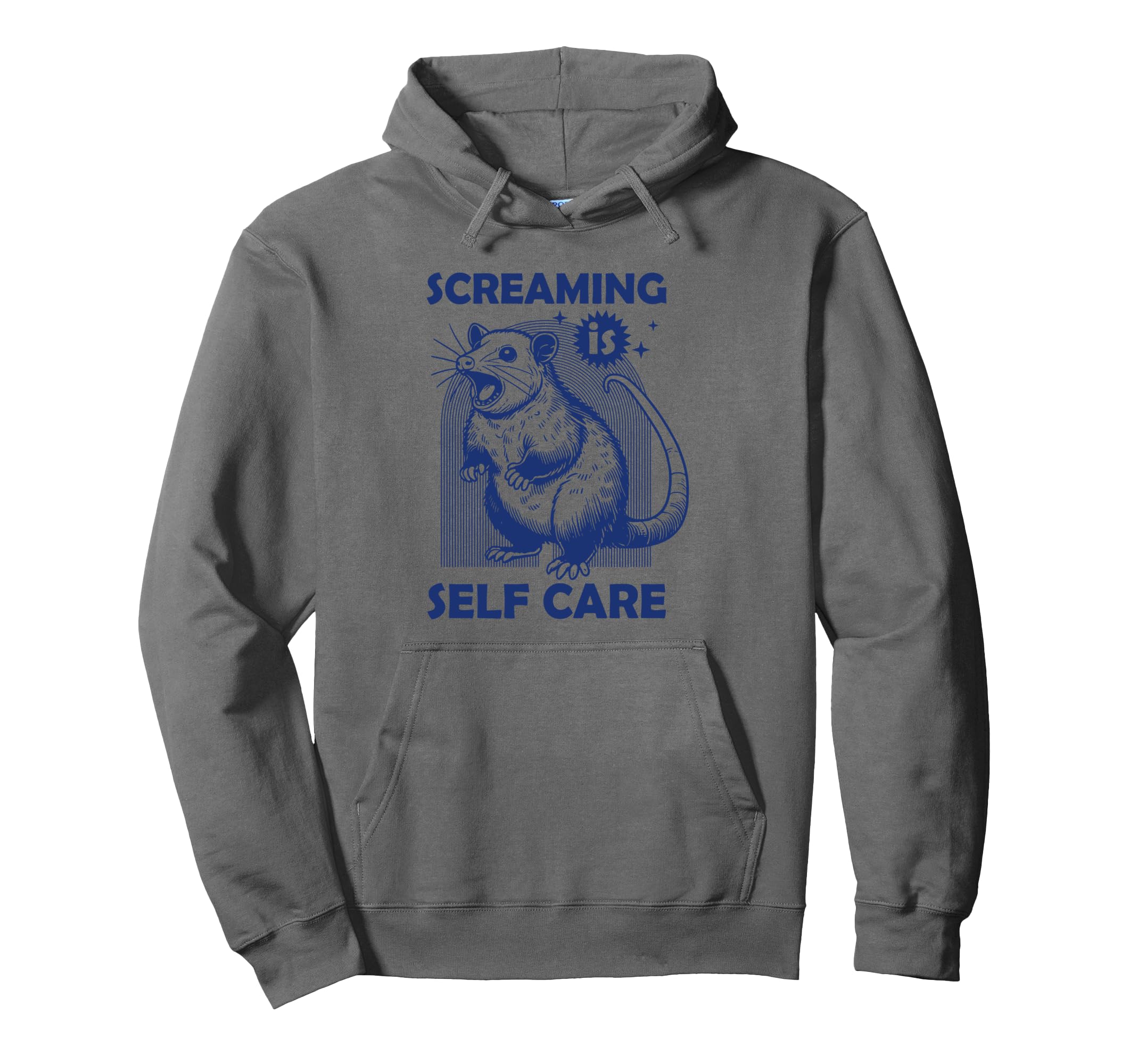 Screaming Is Self Care Funny Raccoon Lover Hoodie - Graphic Print Unisex - T-Shirt, Sweatshirt, Hoodie
