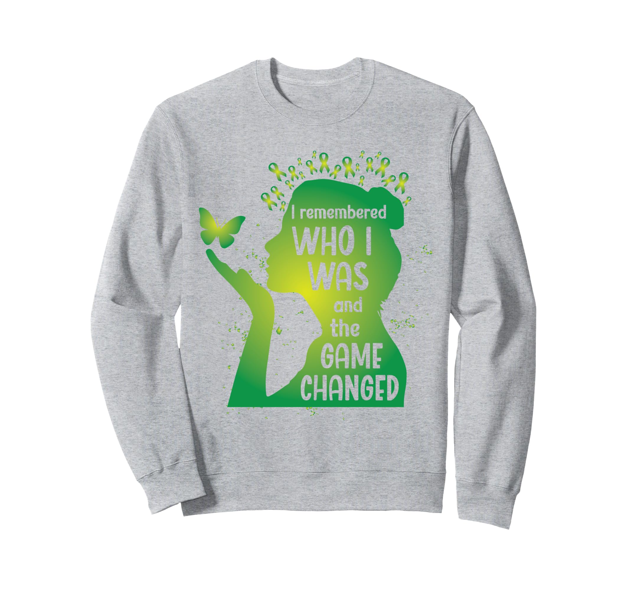Butterfly Green Ribbon Mental Sweatshirt - Custom Art Print Men Women - T-Shirt, Sweatshirt, Hoodie