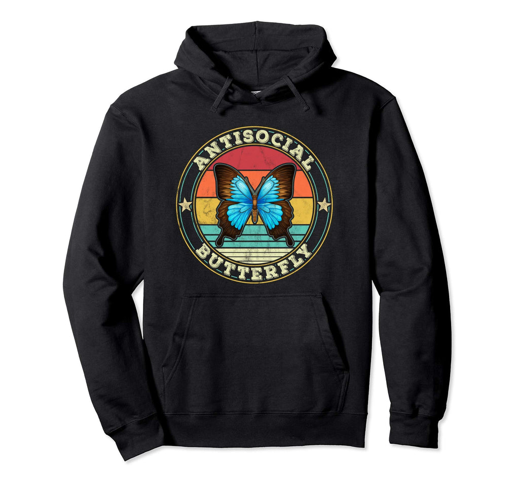 Antisocial Butterfly Introvert Hoodie - Streetwear Style for Adults - T-Shirt, Sweatshirt, Hoodie