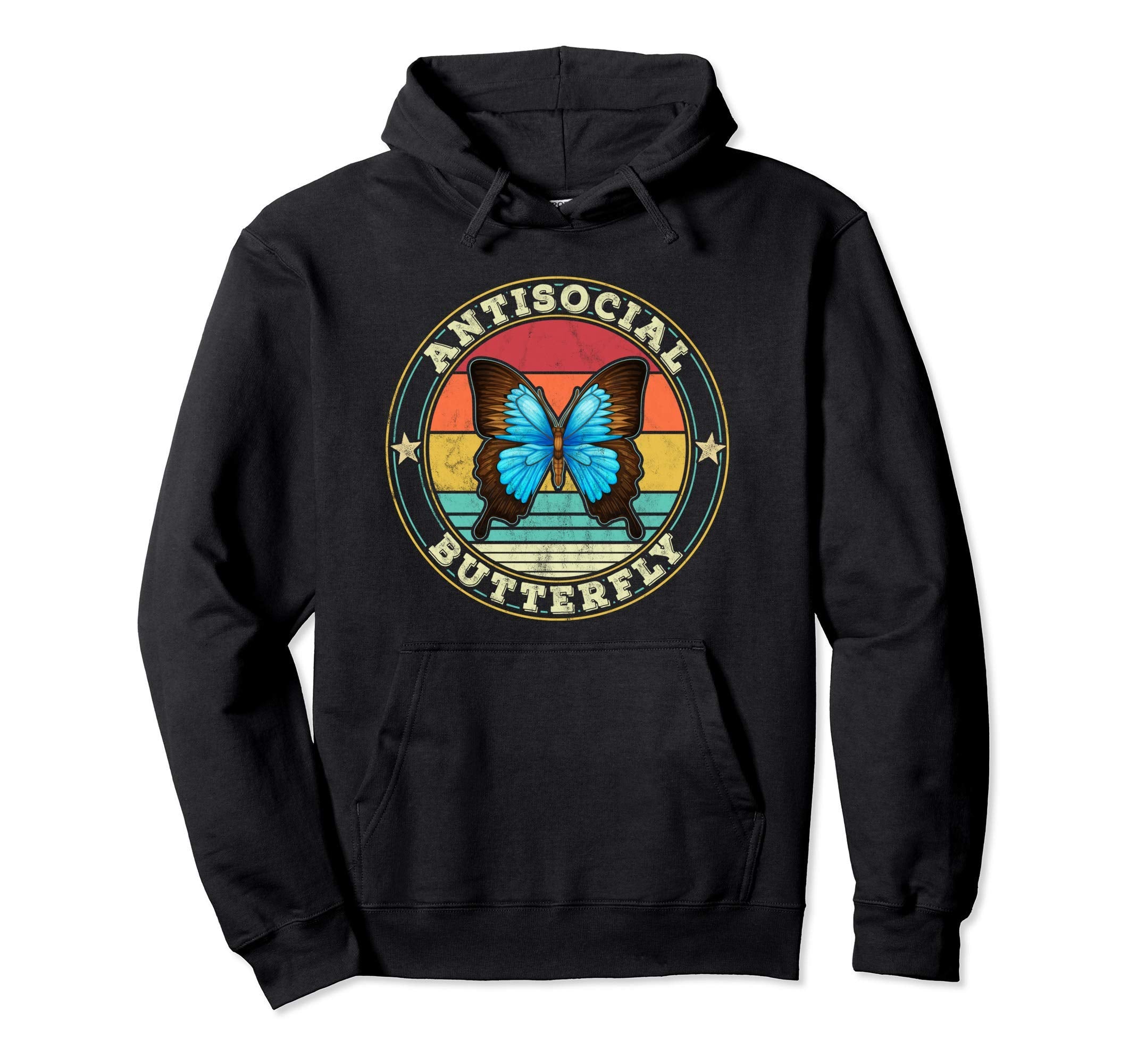Antisocial Butterfly Introvert Hoodie - Streetwear Style for Adults - T-Shirt, Sweatshirt, Hoodie