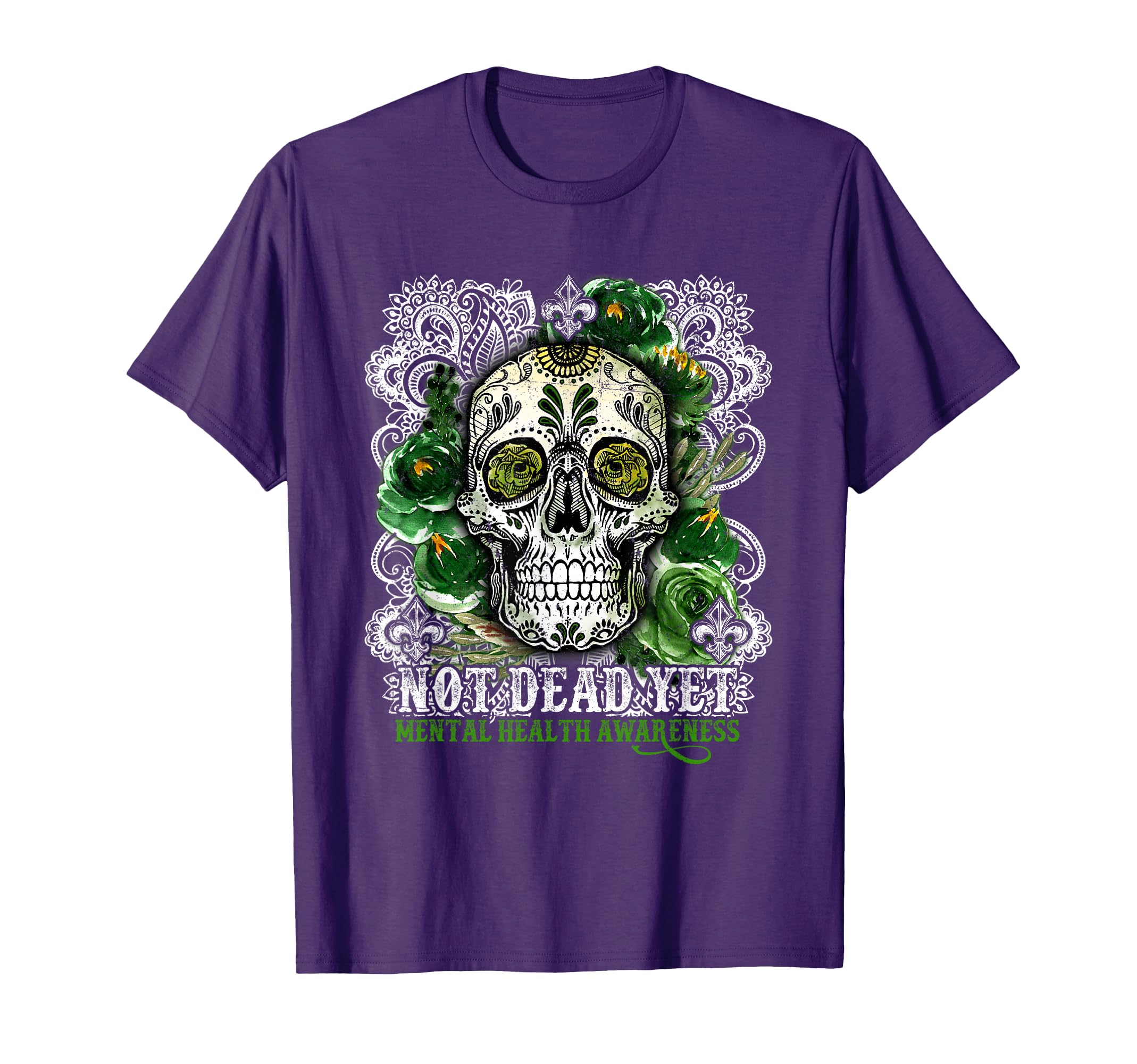 Sugar Skull Flowers Mental Health T-Shirt - Minimalist Print Men Women - T-Shirt, Sweatshirt, Hoodie