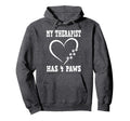 My Therapist Has 4 Paws Dog Owner Hoodie - Minimalist Print Men Women - T-Shirt, Sweatshirt, Hoodie