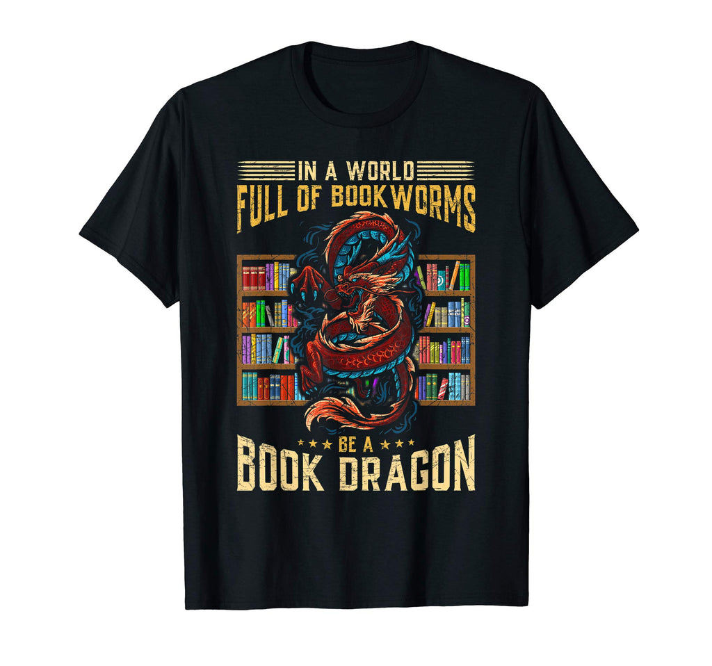 Book Lover Gift Dragon T-Shirt - Custom Art Print Men Women - T-Shirt, Sweatshirt, Hoodie