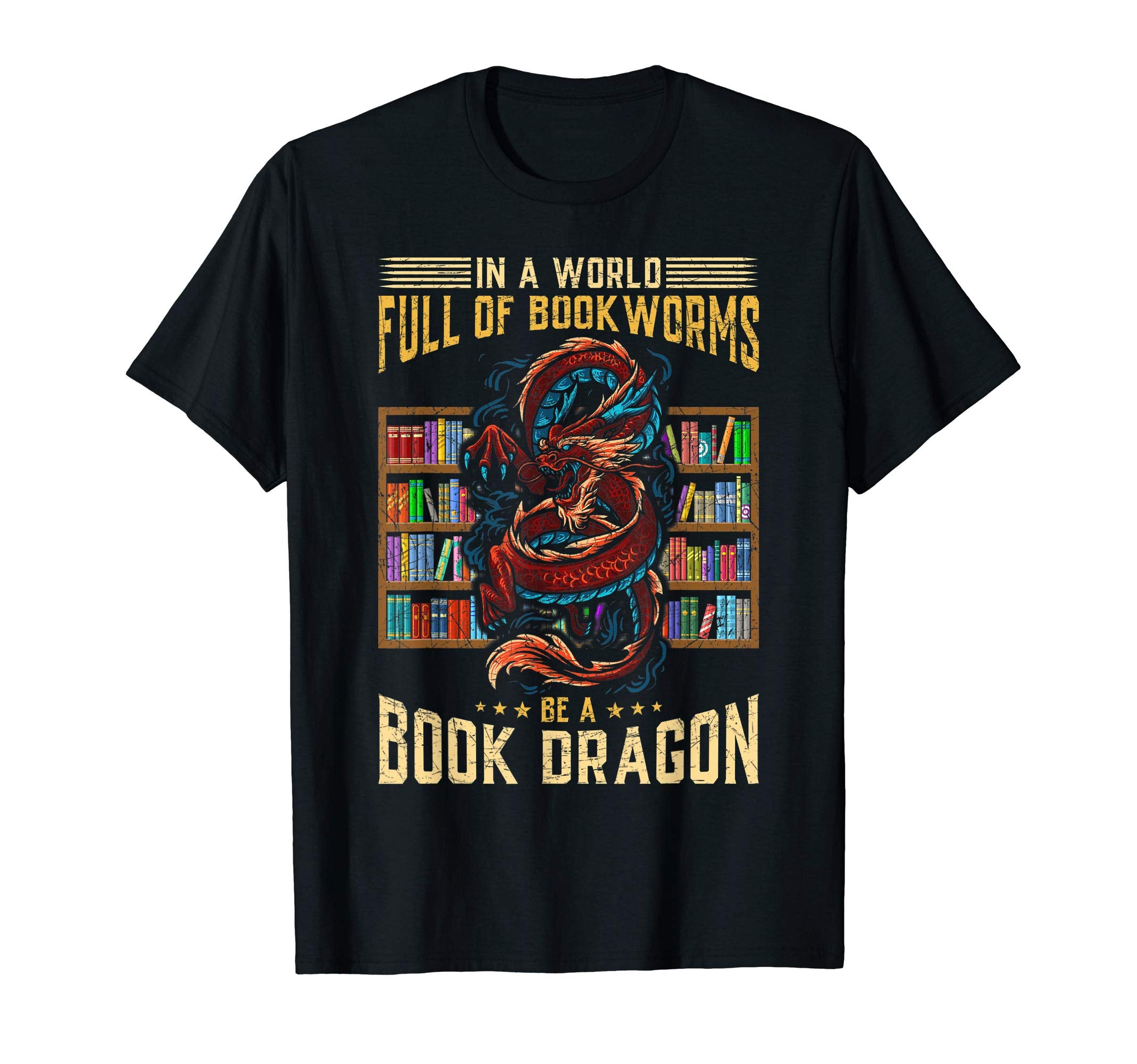 Book Lover Gift Dragon T-Shirt - Custom Art Print Men Women - T-Shirt, Sweatshirt, Hoodie