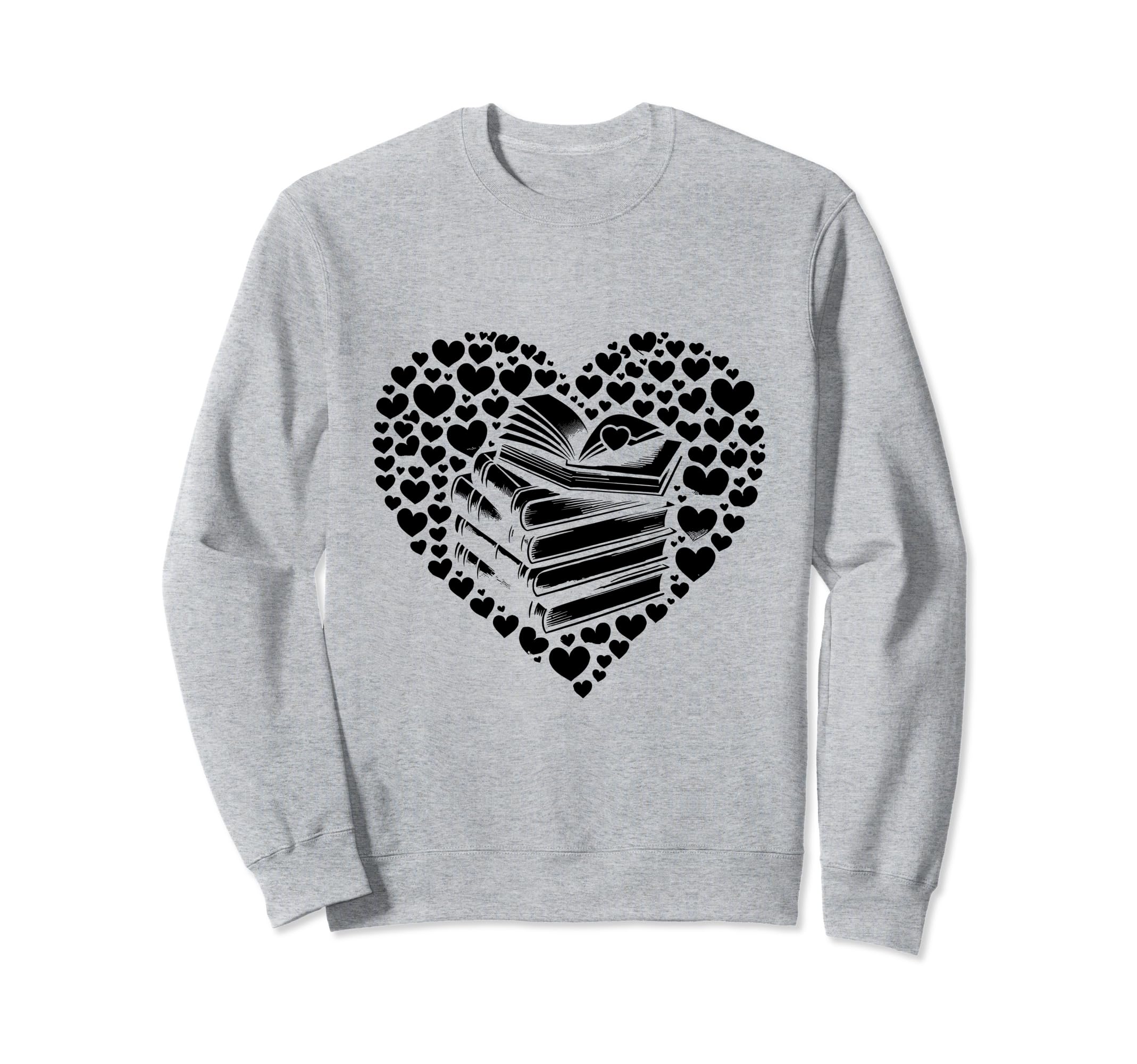Heart Book Reading Books Bookworm Sweatshirt - Streetwear Style for Adults - T-Shirt, Sweatshirt, Hoodie