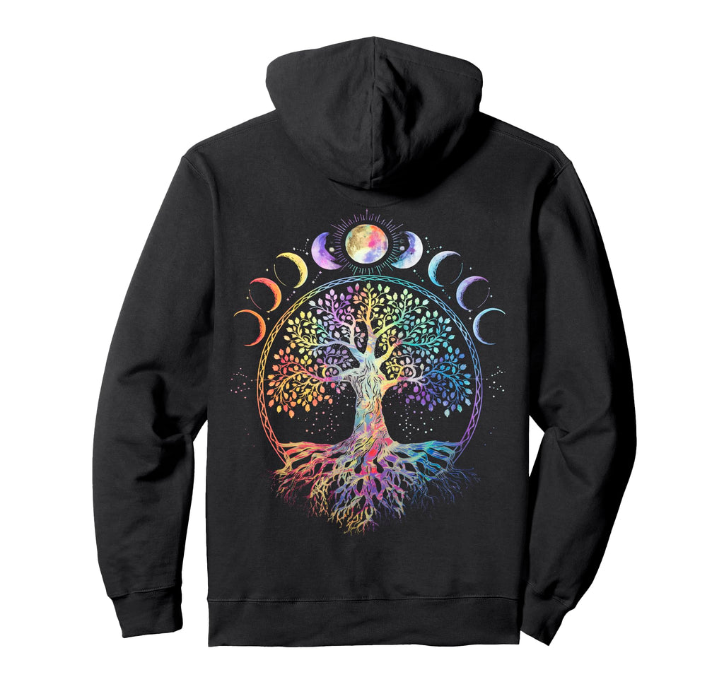 Life Tree Moon Phases Bohemian Boho 90S Hoodie - Graphic Print Men Women - T-Shirt, Sweatshirt, Hoodie