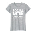 Social Battery Critically Low Funny Teen T-Shirt - Aesthetic Graphic Unisex - T-Shirt, Sweatshirt, Hoodie
