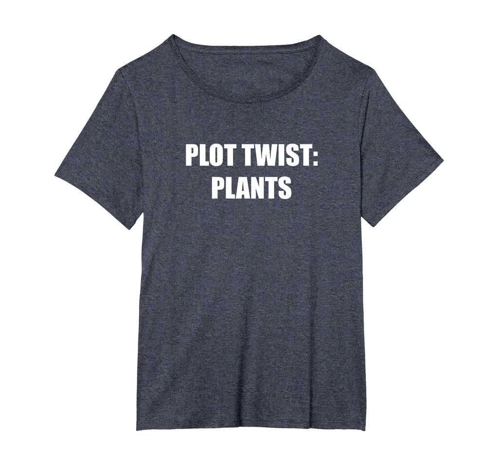 Plot Twist Plants Womens Plus Heather Blue T-Shirt - Unique Graphic Unisex - T-Shirt, Sweatshirt, Hoodie