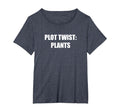 Plot Twist Plants Womens Plus Heather Blue T-Shirt - Unique Graphic Unisex - T-Shirt, Sweatshirt, Hoodie