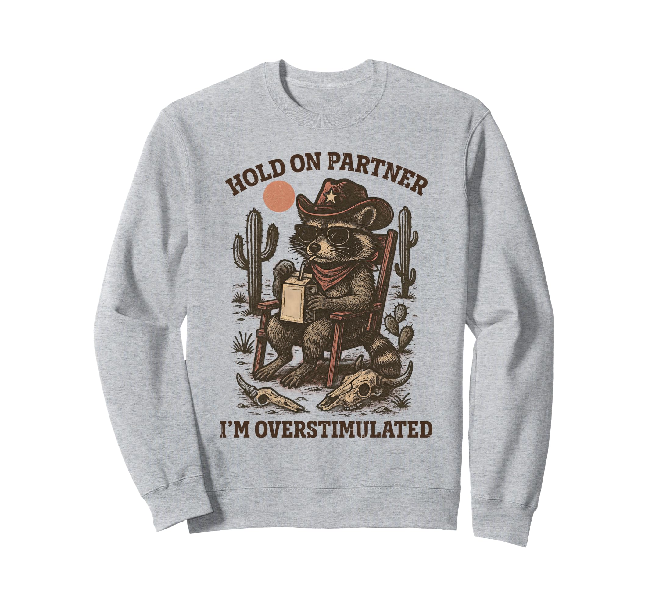 Raccoon Cowboy Funny Sweatshirt - Aesthetic Graphic Men Women - T-Shirt, Sweatshirt, Hoodie